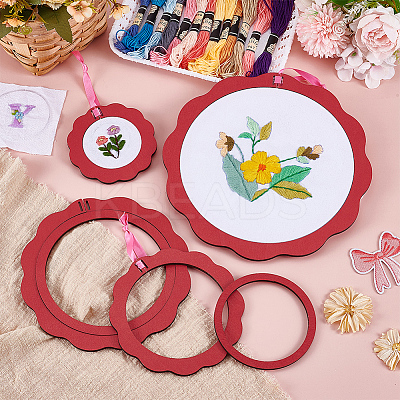 Plywood Embroidery Hoops DIY-WH0888-798B-1