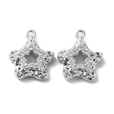 Rack Plating Brass Micro Pave Cubic Zirconia Pendants KK-K333-88P-1