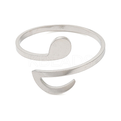 Non-Tarnish 304 Stainless Steel Open Cuff Rings for Women RJEW-N048-05P-1