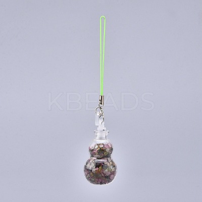 Transparent Glass Wishing Bottle Pendant Decoration HJEW-K033-B01-1