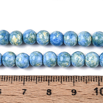 Baking Paint Glass Beads Strands X-DGLA-N016-6mm-09-1