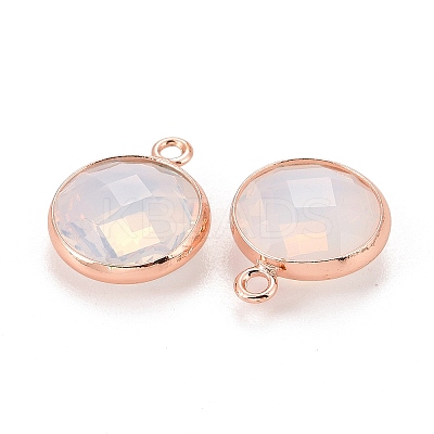 Brass Glass Charms KK-C228-01RG-1
