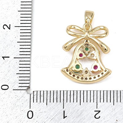 Christmas Brass Micro Pave Cubic Zirconia Pendants KK-K413-02G-1