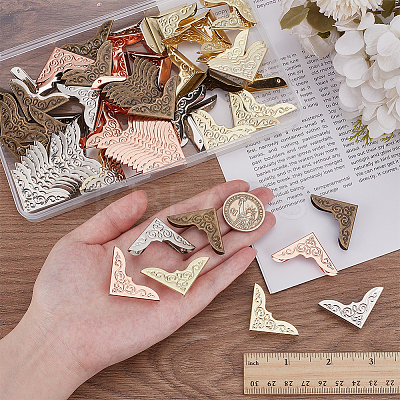 80Pcs 4 Colors Iron Triangle Corner Protector FIND-WR0012-31-1