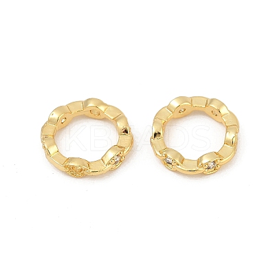 Brass Clear Cubic Zirconia Bead Frame KK-D375-33G-01-1