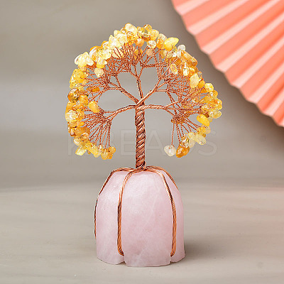 Natural Citrine Chips Tree of Life Decorations PW-WG83698-03-1