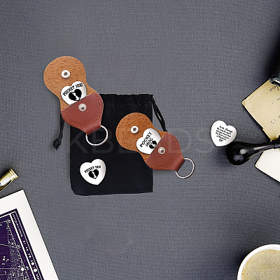 Heart Double-Sided Engraved Stainless Steel Commemorative Decision Maker Coin Set AJEW-GL0002-02E-1