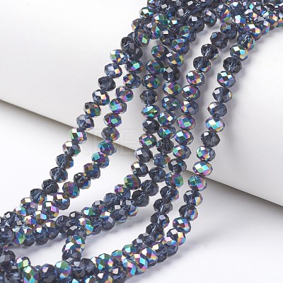 Electroplate Transparent Glass Beads Strands EGLA-A034-T4mm-Q11-1