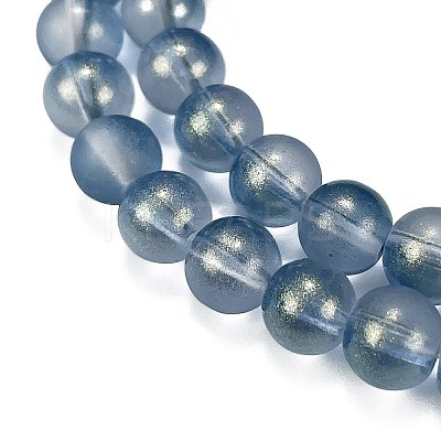 Frosted Transparent Glass Bead Strands X1-GLAA-P065-8mm-10-1