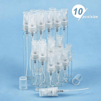30Pcs 3ml 5ml 10ml Glass Spray Bottle with PP Plastic Lid MRMJ-BC0002-75-1