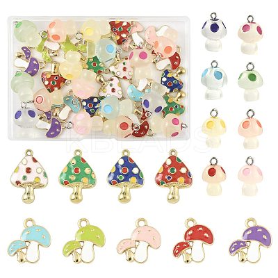 34Pcs 17 Styles Autumn Theme Rack Plating Alloy Enamel Pendants ENAM-FS0003-70-1