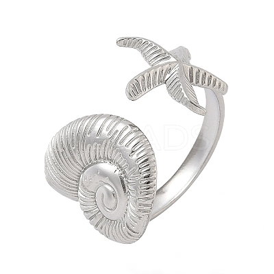 304 Stainless Steel Open Cuff Rings for Women RJEW-A079-03B-P-1