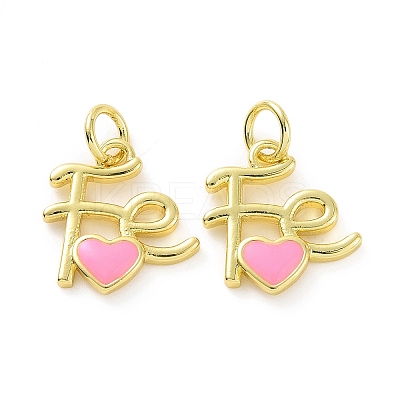 Rack Plating Brass Enamel Charms KK-C008-18G-03-1