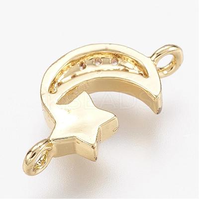 Brass Micro Pave Cubic Zirconia Links ZIRC-G098-71G-1