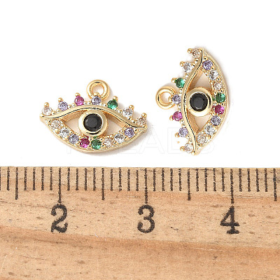 Brass Micro Pave Clear Cubic Zirconia Pendants KK-Q031-47G-06-1