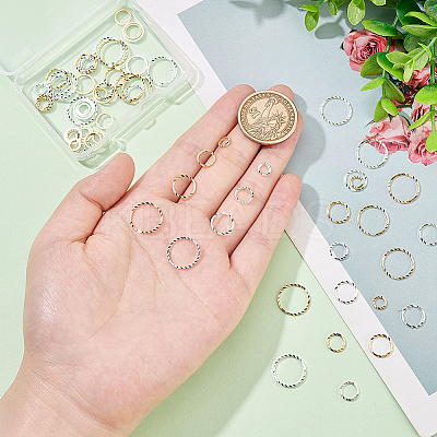 64Pcs 8 Style Brass Linking Rings KK-BC0009-44-1