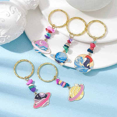 Planet Alloy Enamel Pendant Keychain KEYC-JKC00598-1