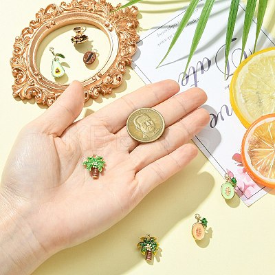 7Pcs 7 Styles Alloy Enamel Pendants ENAM-CJ0007-38-1