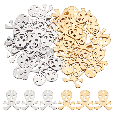 40Pcs 2 Colors 304 Stainless Steel Pendants STAS-UN0030-16-1
