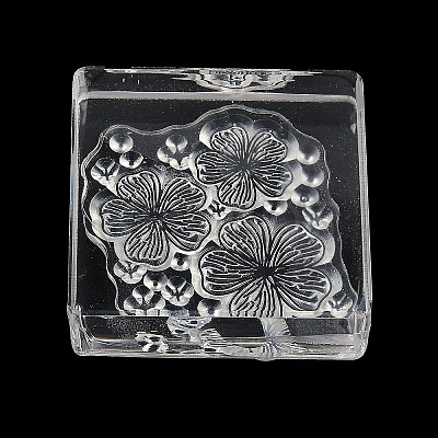 Flower Silicone Clear Stamps with Acrylic Blocks DIY-G121-07F-1