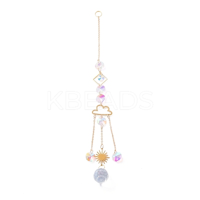 Hanging Crystal Aurora Wind Chimes HJEW-Z003-07-1
