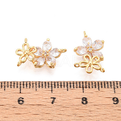 Brass Micro Pave Clear Cubic Zirconia Chandelier Components Links KK-N263-45G-1