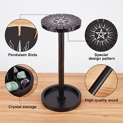 Wooden Pendulum Display Stand with Tray DIY-CN0002-24-1