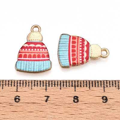 Winter Theme Printed Alloy Pendants PALLOY-H127-03G-03-1