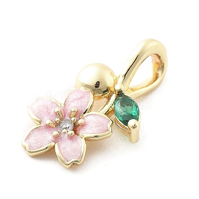 Brass Micro Pave Cubic Zirconia Pendants KK-Q029-03G-1
