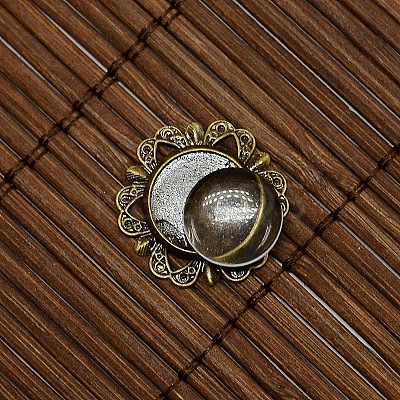 12mm Clear Domed Glass Cabochon Cover for Flower DIY Photo Brass Cabochon Making DIY-X0113-AB-NF-1