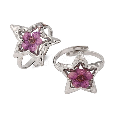 304 Stainless Steel Adjustable Open Cuff Statement Rings RJEW-C083-19P-03-1