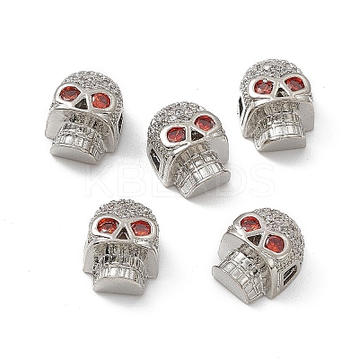 Brass Micro Pave Cubic Zirconia Beads KK-E068-VB481-1-1