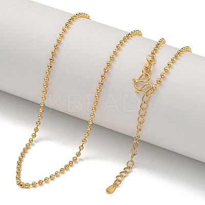Brass Ball Chain Necklaces for Women NJEW-U011-07G-1