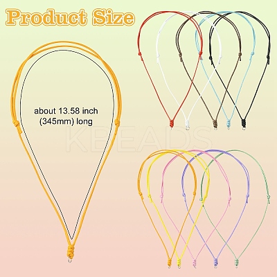 30Pcs 10 Colors Adjustable Waxed Polyester Cord Necklace Making NJEW-CJ00003-1