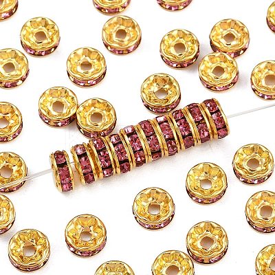 Brass Rhinestone Spacer Beads RB-A014-Z8mm-23G-1