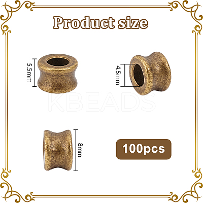 100Pcs Tibetan Style Alloy European Beads DIY-PH0023-44A-1