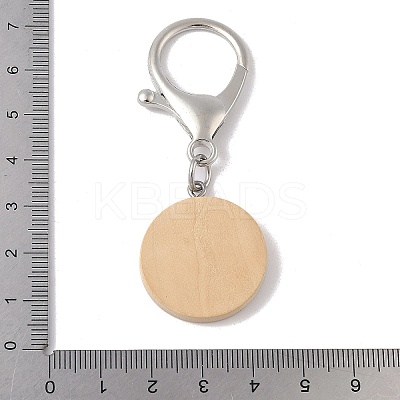 Wooden Flat Round Pendant Decorations LS-STAS-P408-06P-1