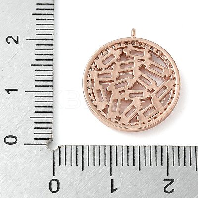 Brass Micro Pave Cubic Zirconia Pendants KK-C086-01RG-1