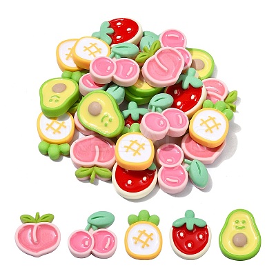 25Pcs 5 Styles Opaque Resin Cabochons RESI-CJ0003-79-1