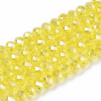 Electroplate Glass Beads Strands EGLA-A034-T4mm-B21-1