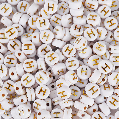 500Pcs Plating Acrylic Beads PACR-TADJ0001-01H-1