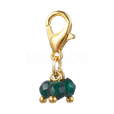 10Pcs 10 Style Natural Mixed Gemstone Pendant Decorations HJEW-JM01791-S-1