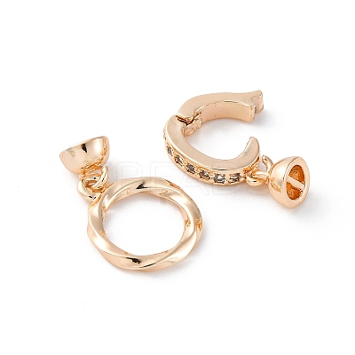 Brass Micro Pave Cubic Zirconia Peg Bails KK-D360-05G-1