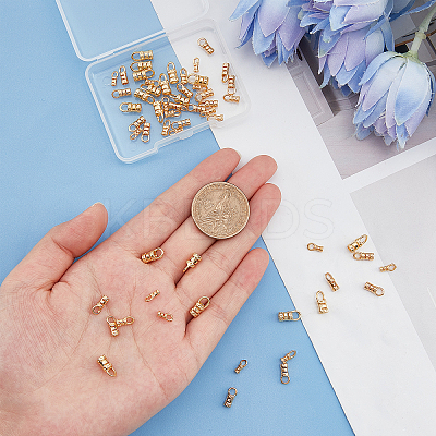 60Pcs 3 Style Brass Cord End FIND-PH0006-14-1