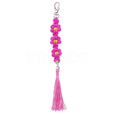 Polyester and Spandex Cord Woven Flower Keychains KEYC-JKC00919-1