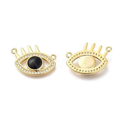 Brass Micro Pave Clear Cubic Zirconia & Obsidian Pendants G-Z004-02-1