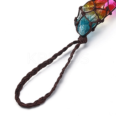 Natural 7 Chakra Stones Chips Tassel Curtain Tiebacks MAKN-YWC0001-04-1