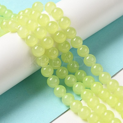 Imitation Jade Glass Beads Strands X-DGLA-S076-8mm-17-1