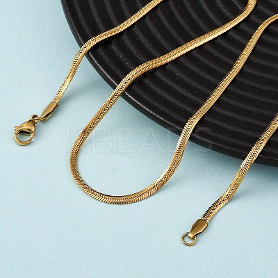 2.5MM 304 Stainless Steel Flat Snake Chain Necklaces NJEW-P338-05G-1