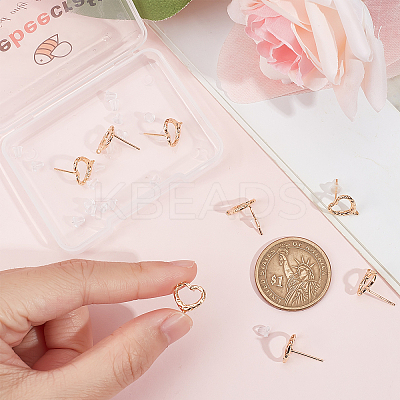 16Pcs Brass Stud Earring Findings KK-BBC0004-56-1
